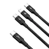 Baseus Rapid 3-in-1 USB laidas 1,5 m USB A USB C/Micro USB A/Lightning juodas