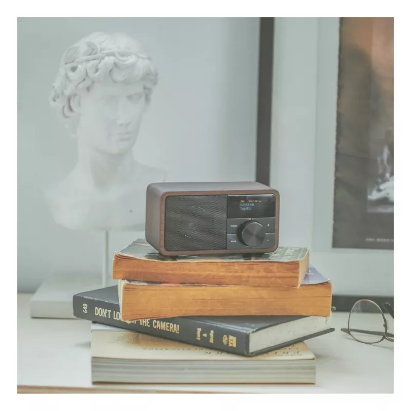 Radijas Sangean DDR-7 Dark Wood FM/AM su Bluetooth — kompaktiškas stalinis imtuvas su medžio apdaila