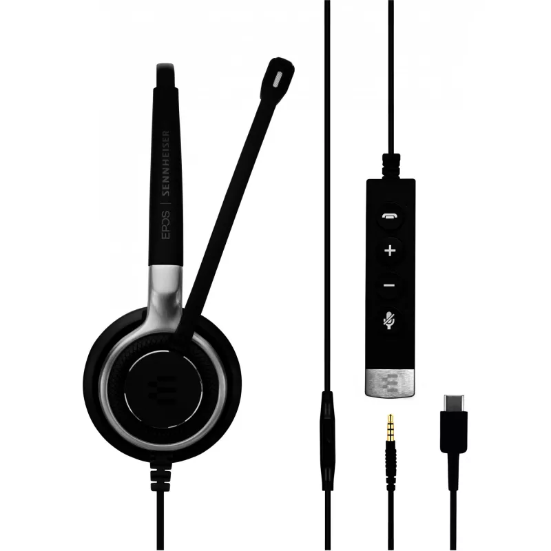 EPOS Sennheiser Headset Impact SC 635 USB-C 3,5mm USBC 3,5mm mono Juoda Sidabrinė (1000669)