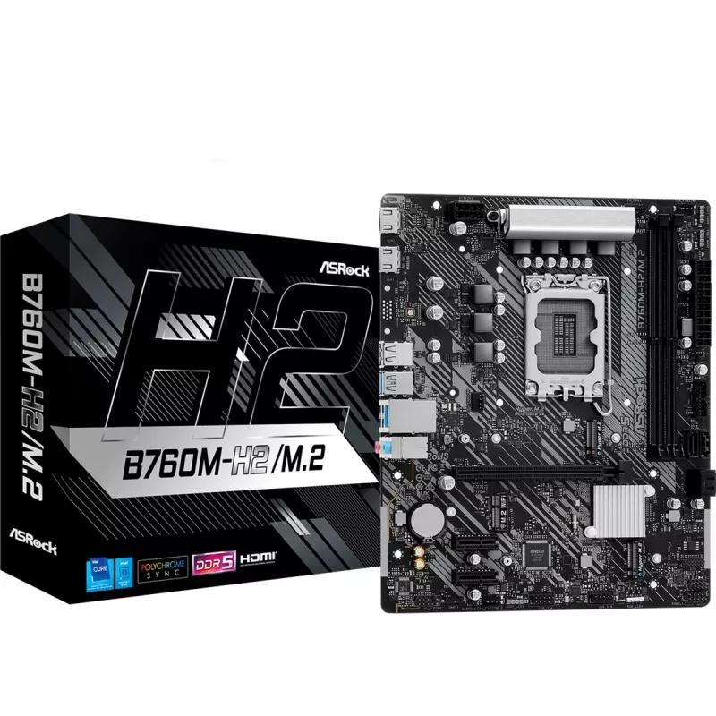 ASRock B760M-H2/M.2 DDR5 LGA1700 Micro-ATX pagrindinė plokštė
