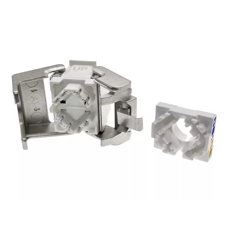 Keystone modulis Alantec MB005-1 plokščias nerūdijančio plieno RJ-45, lizdas, Cat6a, AWG 22/24