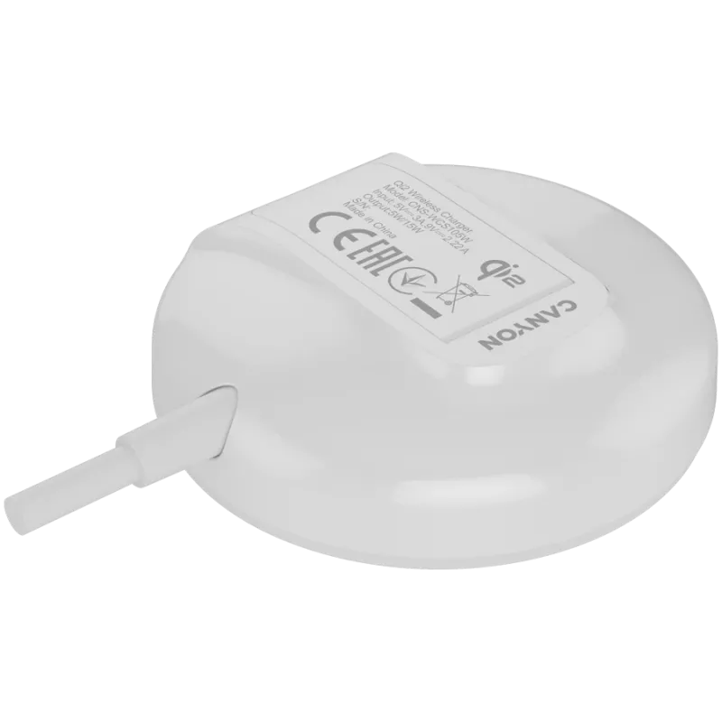 Belaidis įkroviklis CANYON WS-105 15W Qi2 baltas – 15W belaidis įkrovimas, suderinamas su Qi2