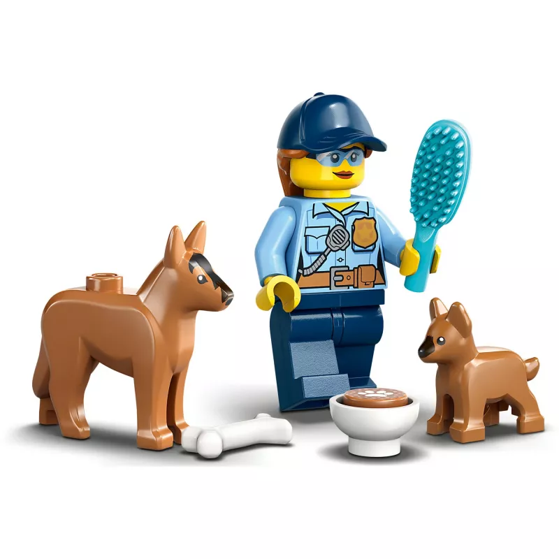 LEGO mobilusis policijos šunų dresavimo rinkinys su policijos šunimi ir dresavimo įranga