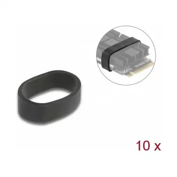 Kietojo kūno diskas (SSD) DeLOCK guminis žiedas M.2 SSD ir radiatoriaus montavimui juodas 10 vnt.