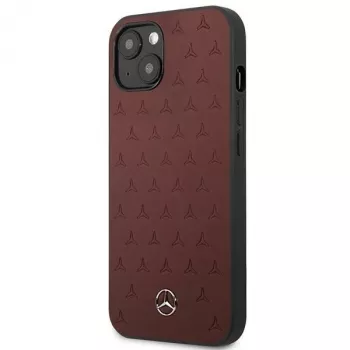Mercedes MEHCP13SPSQRE iPhone 13 mini 5,4 Raudonas/raudonas kietas dėklas Oda Žvaigždžių raštas