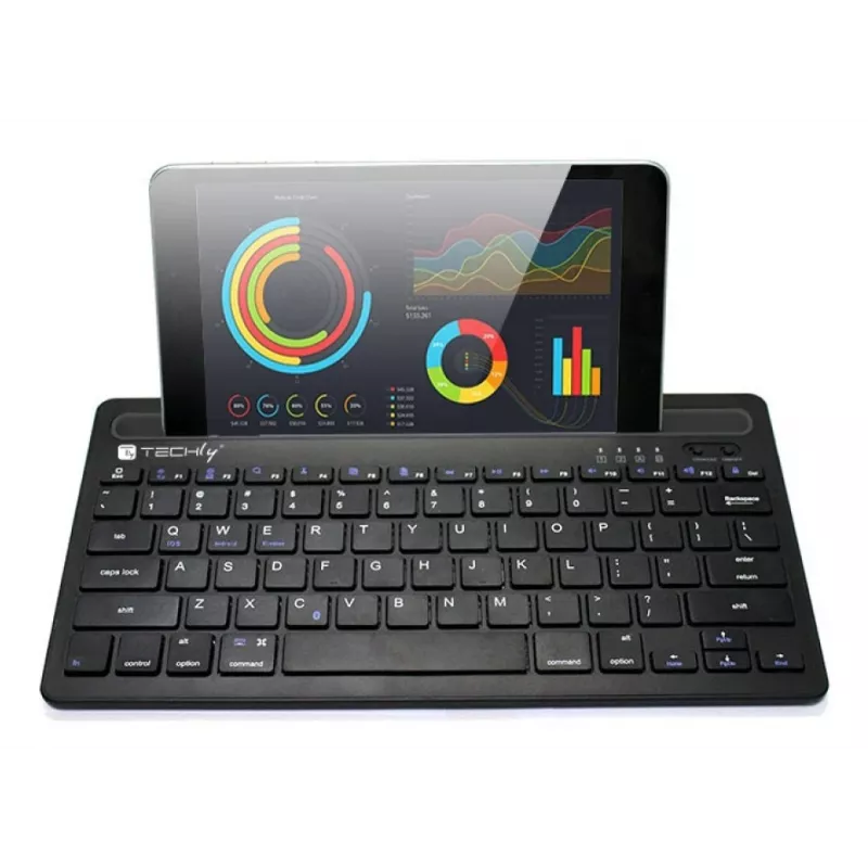 Techly ICTBK102U klaviatūra universali Bluetooth QWERTY angliška juoda