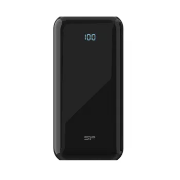 SILICON POWER QS28 išorinė baterija 20000 mAh 2x USB QC 3.0 1x USB-C PD (SP20KMAPBKQS280K) juoda