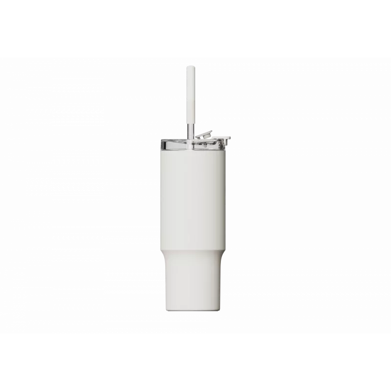 Termo puodelis su šiaudeliu Xiaomi Straw Mug White 1 L — nerūdijančio plieno vidus, sandarus, 240×132×97 mm