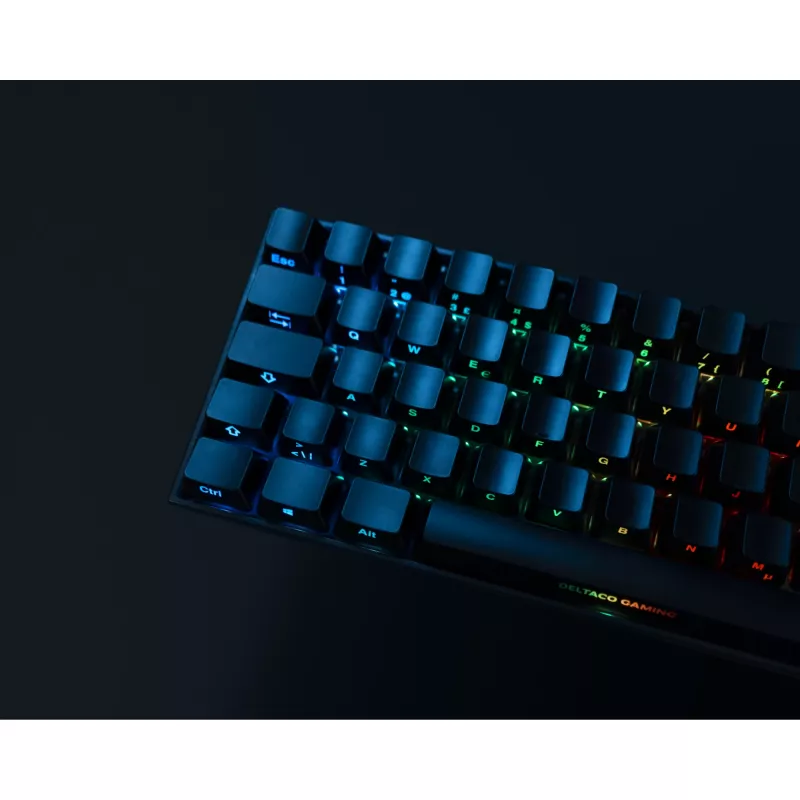 Deltaco GAM-100-DE - 65% - USB + Bluetooth - mechaninis jungiklis - QWERTZ - RGB-LED - juoda