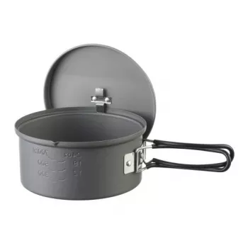 Puodas ESBIT PT1100HA stovyklavimo indai — aliumininis puodas 1,1 L, Ø14,8 cm, 227 g, juodas