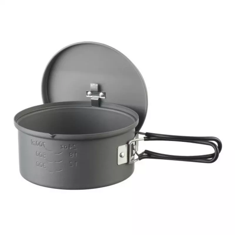 Puodas ESBIT PT1100HA stovyklavimo indai — aliumininis puodas 1,1 L, Ø14,8 cm, 227 g, juodas