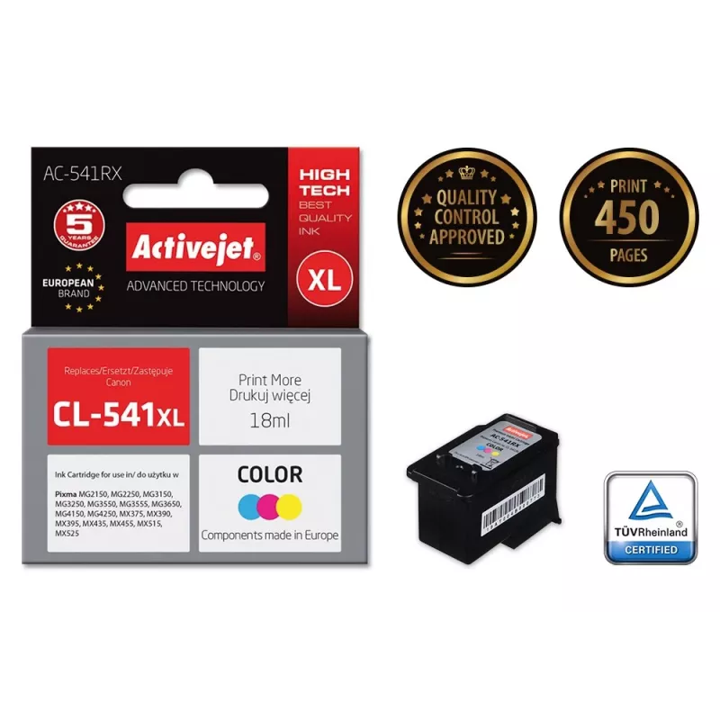 Activejet AC-541RX rašalas (pakeičia Canon CL-541XL; Premium; 18 ml; spalvotas)