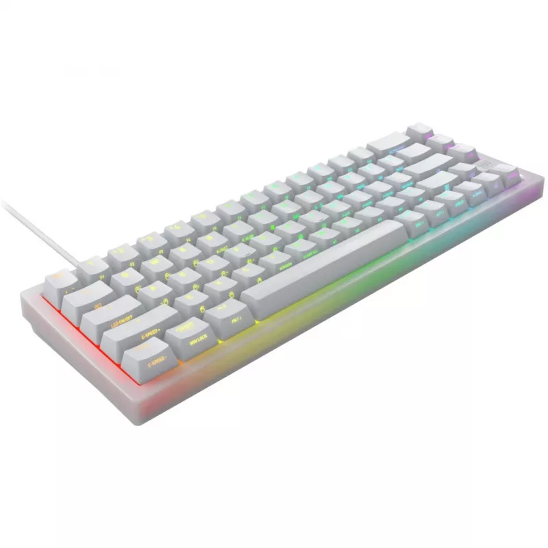 CHERRY K5V2 kompaktiška klaviatūra, skirta žaidimams, USB, QWERTY, anglų k., balta, 67 klavišai, RGB LED