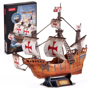 3D dėlionė CubicFun Santa Maria modelis 306-T4038H — kartoninis laivo rinkinys, mastelis nenurodytas