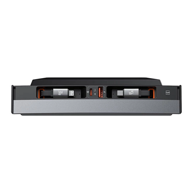 Hub Baseus T-Space su USB-C į Lightning laidais, skirtas Tesla automobiliams (juoda)