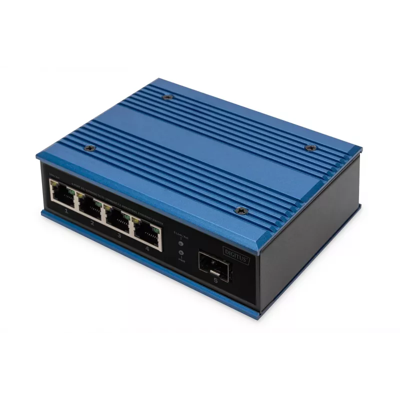 Digitus 4 prievadų Fast Ethernet tinklo komutatorius, pramoninis, nevaldomas, 1 SFP FE aukštyninė jungtis