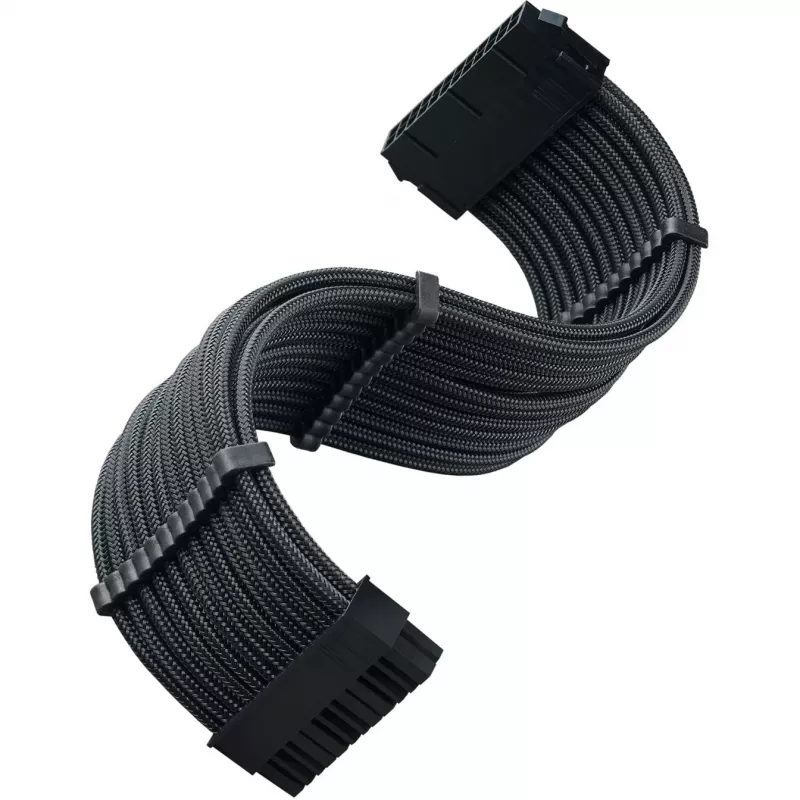 SilverStone PP07E - Maitinimo prailginimo kabelis - ATX, 24 kontaktų (W) į ATX, 24 kontaktų (M) - 30 cm - Juodas