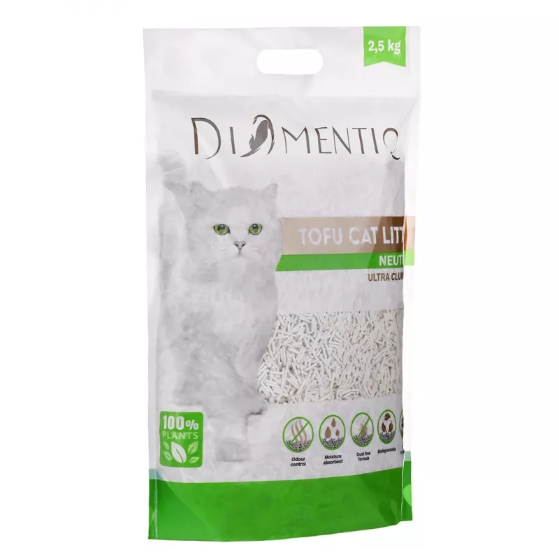 DIAMENTIQ Tofu Neutral Ultra sulimpantis - augalinis kraikas - 2.5 kg