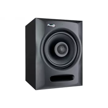 Aktyvusis studijinis monitorius FLUID AUDIO FX80 V2 — 80 W, 8 colių žemųjų dažnių garsiakalbis, 1,2 colio aukštųjų dažnių garsiakalbis, 114 dB SPL, XLR/RCA įvestys, juodas