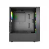 PC korpusas GEMBIRD Fornax 4300 Midi Tower ATX, grūdintas stiklas, 2x3,5 colio skyriai, 3x2,5 colio skyriai, ARGB ventiliatorių palaikymas, USB 3.2 Gen1