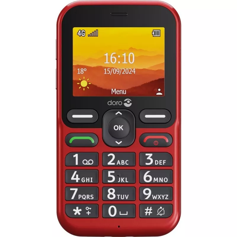 Doro Leva L10 4G, didelių mygtukų telefonas, raudonas (380571)