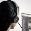 Laisvų rankų įranga Tellur Voice Pro belaidė skambučių centro ausinė, juoda TLL411007