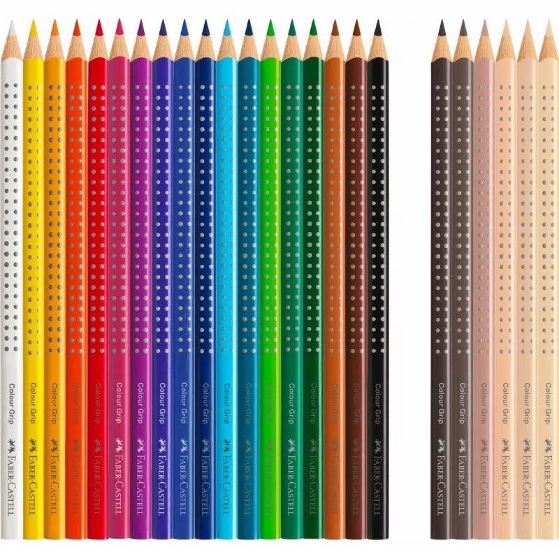 Faber-Castell 112819 Grip Skin Tones spalvoti pieštukai, 18+6