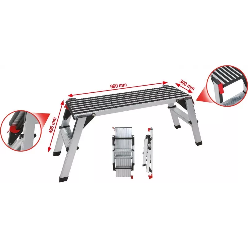 Saugos platforma aliuminio KS TOOLS 800.0960 1000×405×480 mm