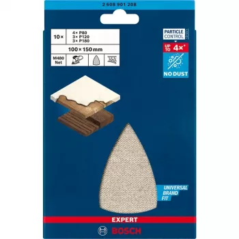 Šlifavimo tinklelių rinkinys Bosch 2608901208, 10 vnt., dažams ir medžiui