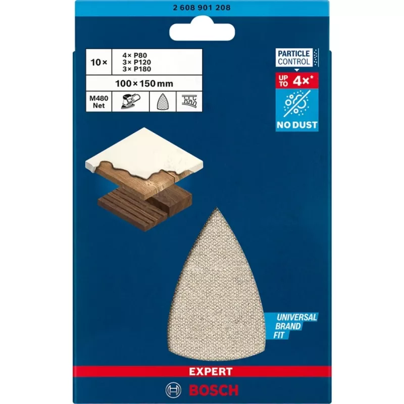 Šlifavimo tinklelių rinkinys Bosch 2608901208, 10 vnt., dažams ir medžiui