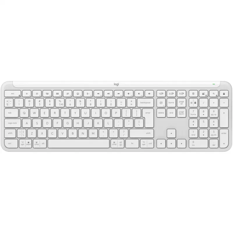 Logitech K950 Signature plonas klaviatūra biurui RF belaidė Bluetooth QWERTY US International balta