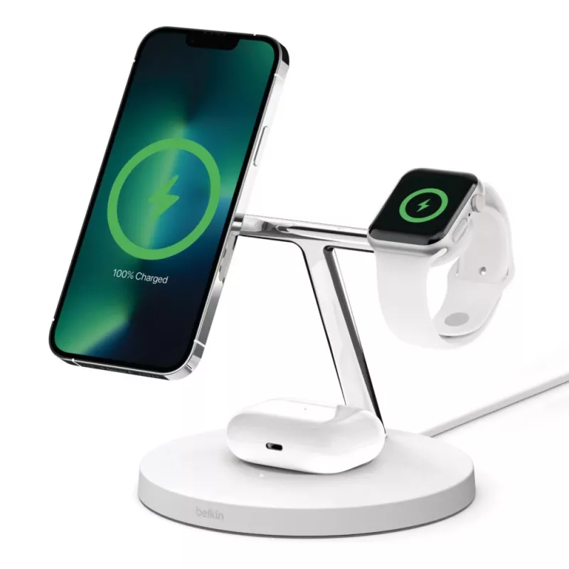 Belkin WIZ017vfWH ausinės belaidis greitasis įkrovimas vidaus kintamosios srovės baltos spalvos