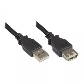 USB 2.0 ilgintuvas, kištukas A į lizdą A, juodas, 3 m, Good Connections® (2511-OF3S)