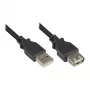 USB 2.0 ilgintuvas, kištukas A į lizdą A, juodas, 3 m, Good Connections® (2511-OF3S)