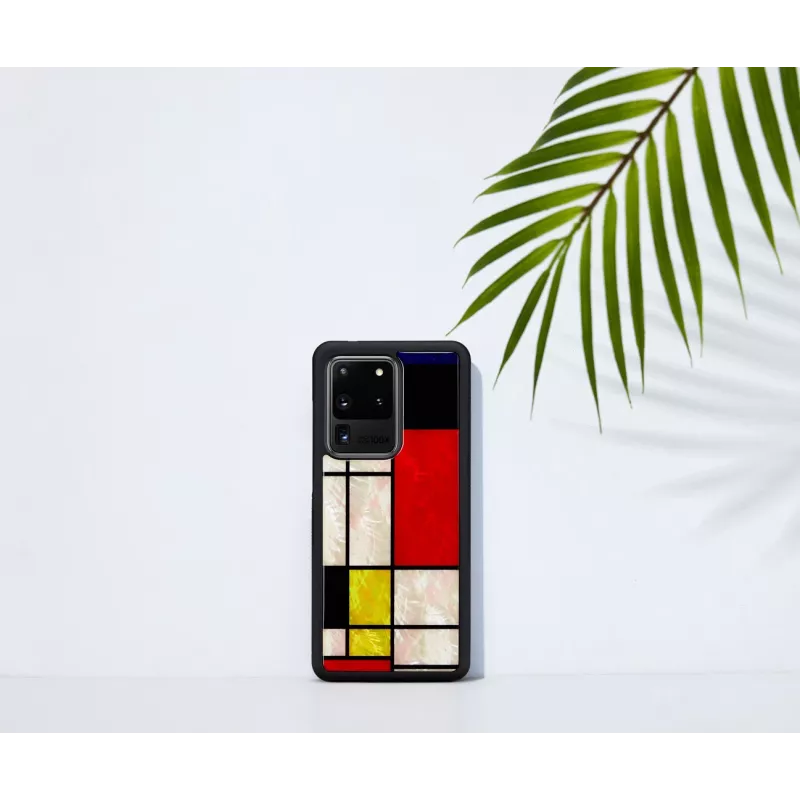 Apsauginis telefono dėklas iKins Samsung Galaxy S20 Ultra — Mondrian Juoda