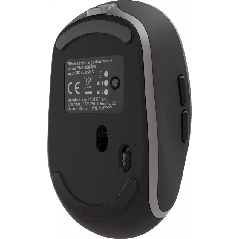 „Dual WiFi+Bluetooth“ belaidė pelė, įkraunama baterija, 5 mygtukai
