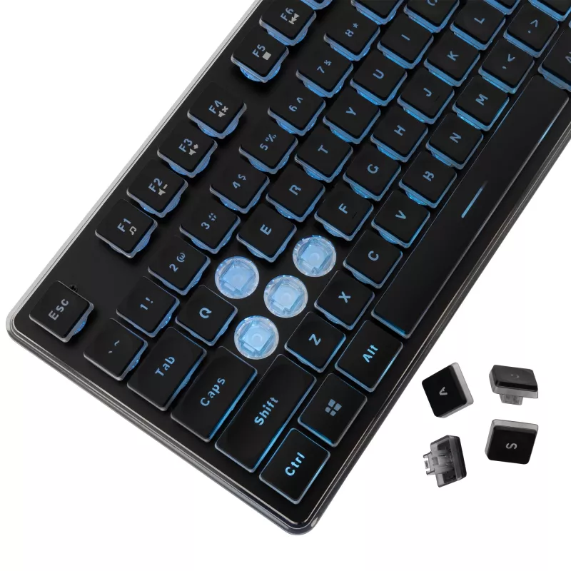 Mechaninė žaidimų klaviatūra White Shark Tachi Juoda US išdėstymas RGB apšvietimas