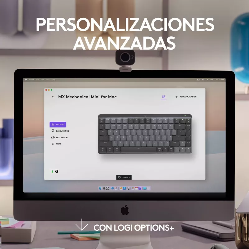 „Logitech MX Mechanical Mini“ belaidė klaviatūra be skaičių bloko, Bluetooth