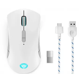 Žaidimų pelė Lenovo Legion M600 RF Wireless + Bluetooth + USB Type-A, abiem rankoms tinkama, 16000 DPI, 9 mygtukai, įkraunama