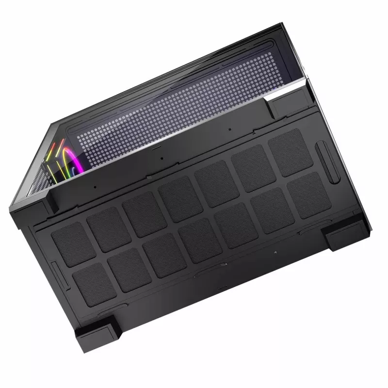 PC korpusas MODECOM Volcano Stellar 5F ATX Midi Tower, grūdintas stiklas, 5 iš anksto sumontuoti ventiliatoriai, USB‑C, palaiko microATX/ATX, maks. GPU 420 mm, CPU aušintuvo aukštis 175 mm