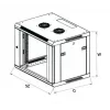 Wall mounted rack Extralink 6U 600x600 Juoda