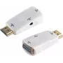 Adapterių laidas / S/CONN 10-01001 HDMI Type A VGA D-Sub 3.5mm baltas