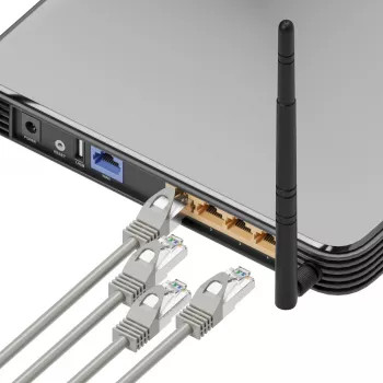 Ethernet komutacinis kabelis Extralink Cat 5e UTP, 10 m, RJ-45–RJ-45, pilkas