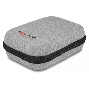 Hard shell case DeLOCK 18446 Protection Bag 16.5x11.5x6 cm Pilka