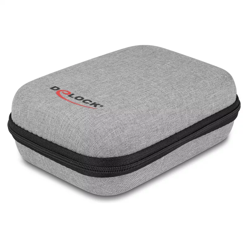Hard shell case DeLOCK 18446 Protection Bag 16.5x11.5x6 cm Pilka