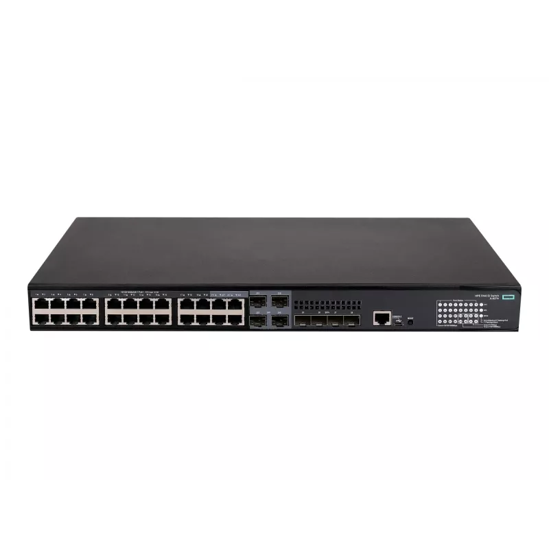 HPE - FlexNetwork 5140 24G PoE+ 4SFP+ EI - komutatorius - 3 lygmens - išmanusis - 24 x 10/100/1000 (PoE+) + 4 x kombinuotieji 10/100/1000Base-T (PoE+) / 100/1000Base-X SFP + 4 x 10 Gigabit Ethernet / 1 Gig