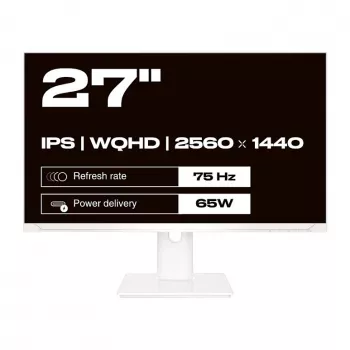 JAPANNEXT WQHD monitorius 68,6 cm (27) 2560x1440 pikselių, IPS skydelis, 8 ms, 75 Hz, AMD FreeSync, HDMI, DisplayPort (JN-IPS270WQHD75F-C65W-HSP-W)
