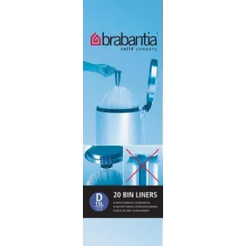 Brabantia PerfectFit šiukšlių maišai, D tipas, 15–20 l, 20 maišelių