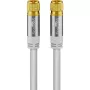 Goobay SAT antenos kabelis (135 dB tipo), 4x ekranuotas, 5 m, baltas – paauksuotas, F kištukas > F kištukas (70644)