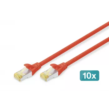 Tinklo kabelis Digitus CAT 6A S/FTP RJ-45 1 m raudonas